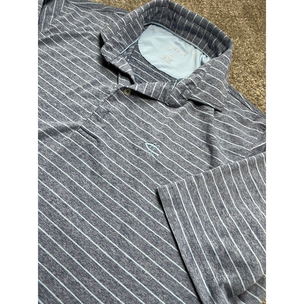 Johnnie O Men's Golf Short Sleeve Polo Shirt Size‎ Medium Gray Striped